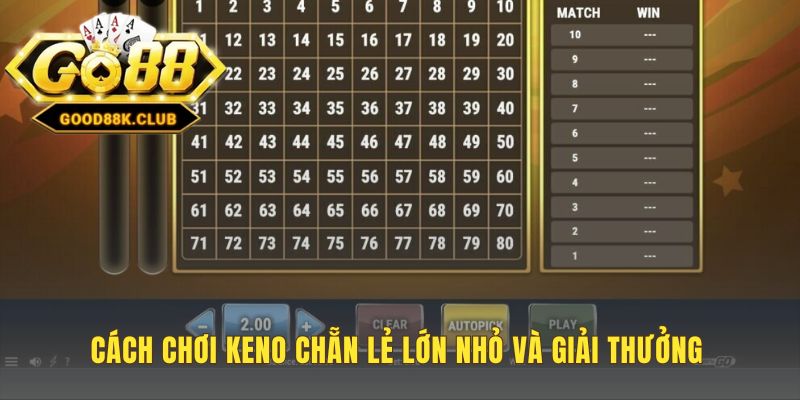 Cách chơi Keno đa dạng với cược Chẵn Lẻ Lớn Nhỏ